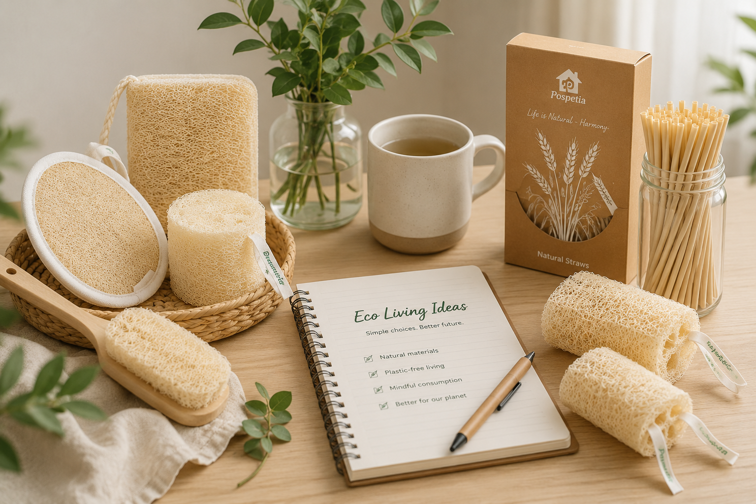Eco living ideas with natural loofah products