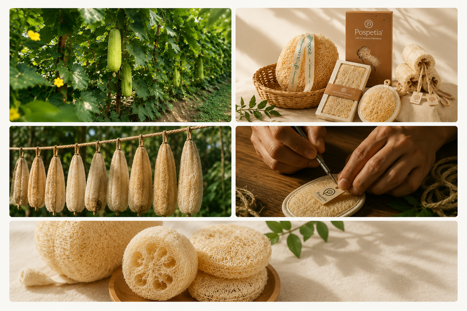 Natural loofah product and process photo gallery
