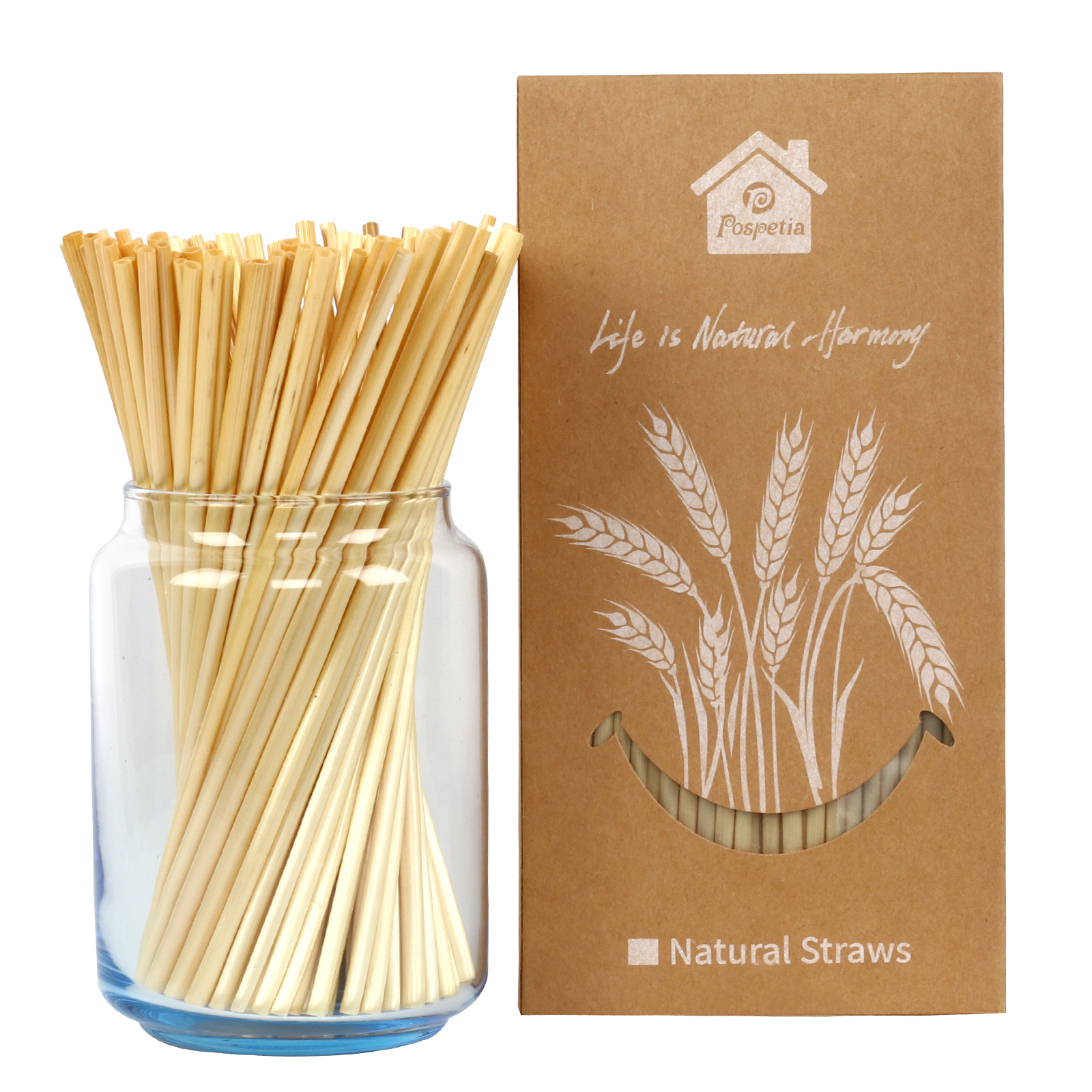 Natural straw products with Pospetia kraft packaging